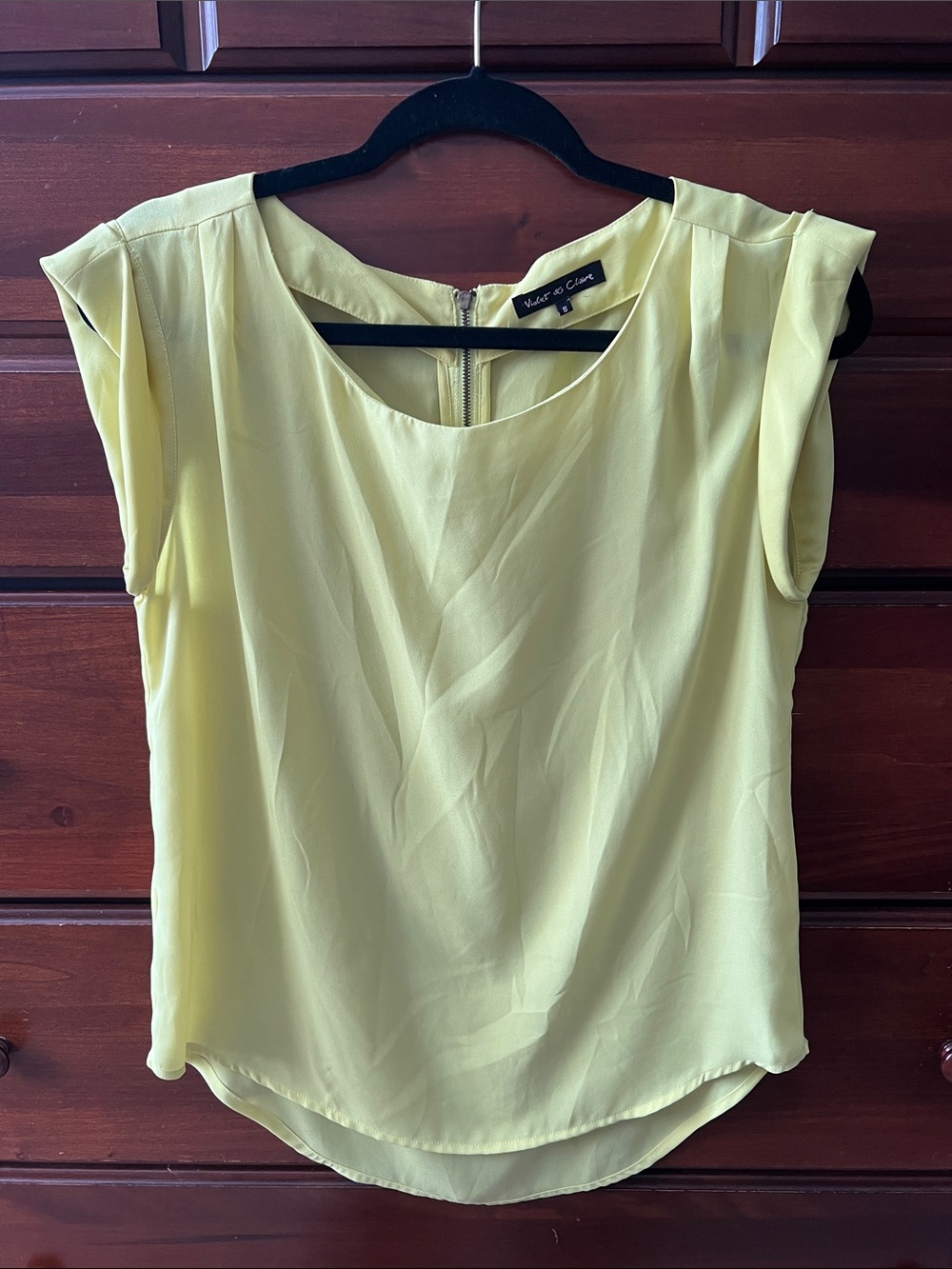 Violet & Claire Lemon Yellow Cap Sleeve Blouse
